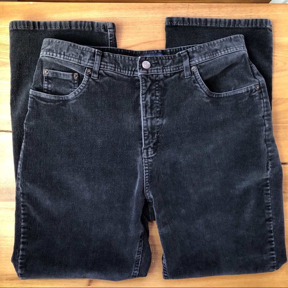 Vintage Bill Blass High Waisted Black Corduroy Cotton Stretch Pants